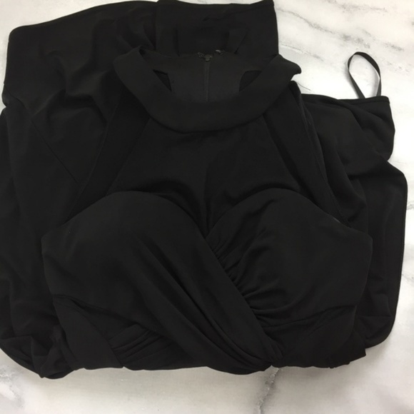 Nordstrom Black Mesh Gown Size 6P - Picture 4 of 8